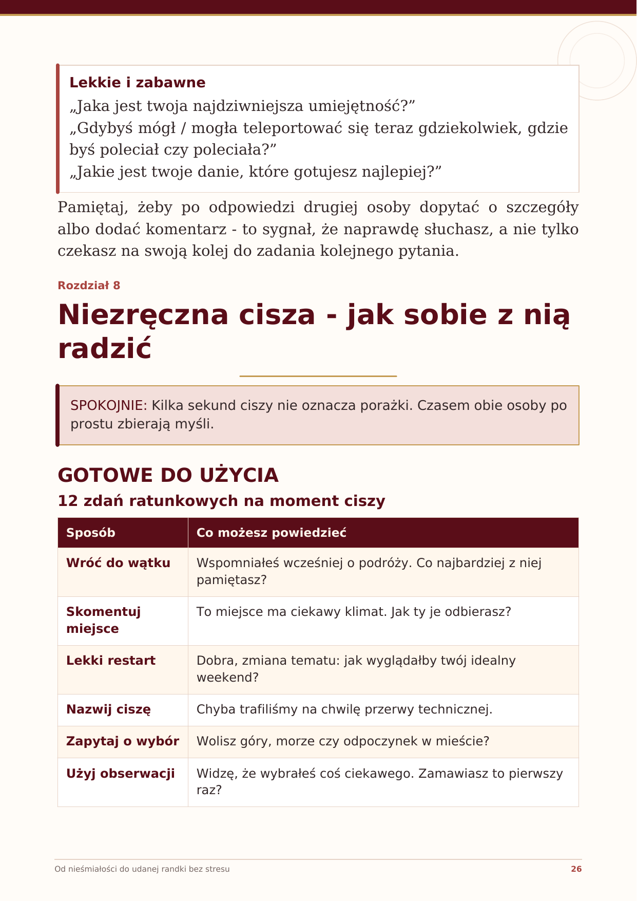 12 zdań ratunkowych na moment ciszy